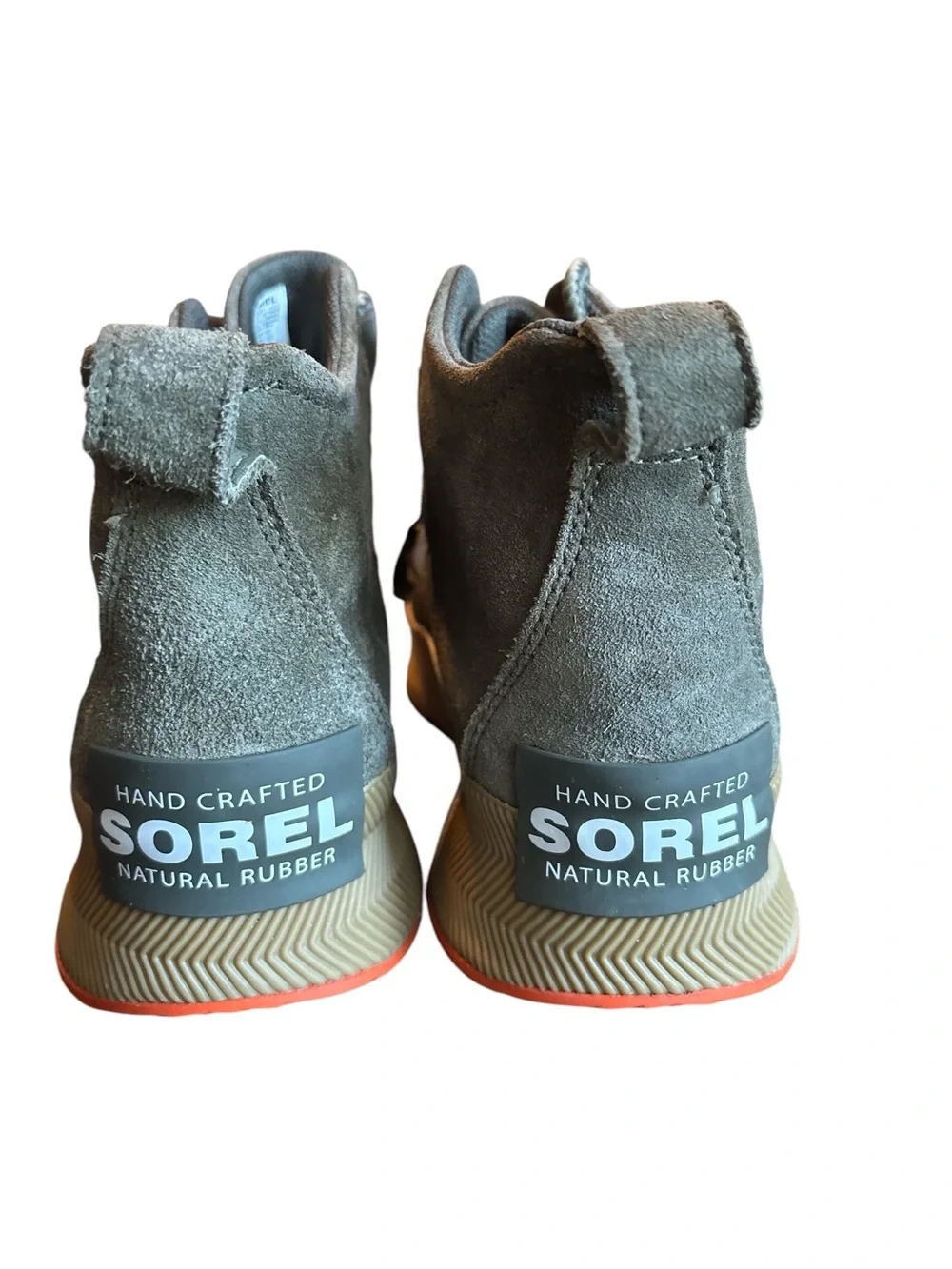 Sorel Youth Waterproof Out ‘N About Olive/Orange Suede & Rubber Winter Boots Y 3